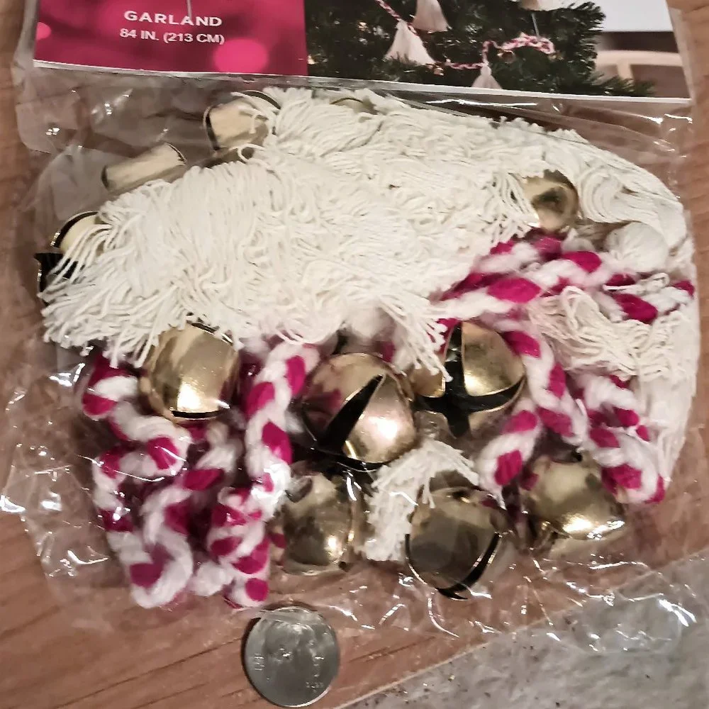 St. Nicholas Square® Kringle's Cottage Jingle Bell Tassel Garland/84 inches